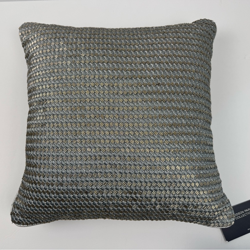 Hudson Park Decorative Collection Metallic Decorative Pillow, Bronze, 16 x 16
